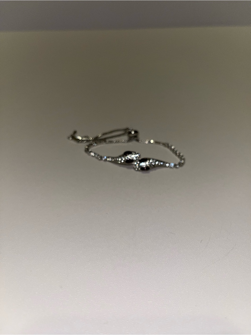 Delicate Silver Crystal Link Bracelet - Women's Jewelry